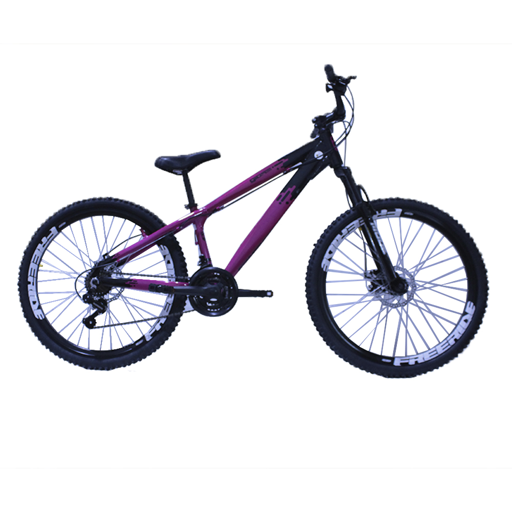 Bicicleta Gios FRX/4 Trix Freeride Aro 26 Freio a Disco 21 Velocidades  Cambios Shimano Preto Roxo Roda Preta